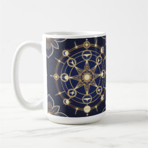Taza De Café Resplandor Divino – Mandala Dorado del Despertar