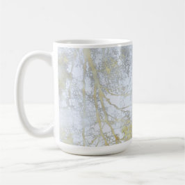 Taza De Café Resplandor Dorado de Hoja Ancha