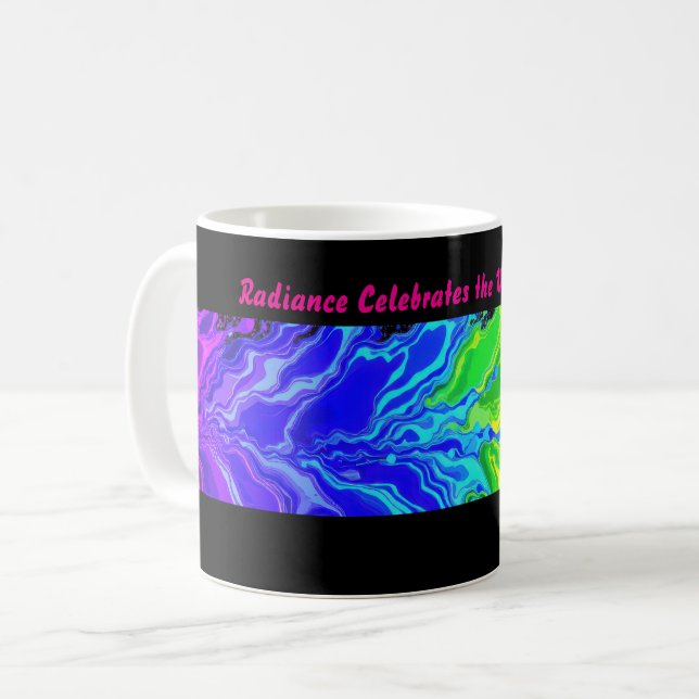 Taza De Café “Resplandor” – Un patrón de orgullo abstracto (Anverso izquierdo)