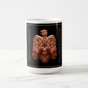 Taza de café restaurada del antiguo halcón de cobr
