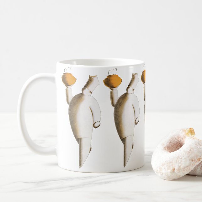 Taza De Café Restaurante Art Deco Chef, Viñetas (Con donut)