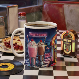 Taza De Café Restaurante Retro de los 50 con Neón