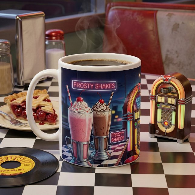 Taza De Café Restaurante Retro de los 50 con Neón (Subido por el creador)