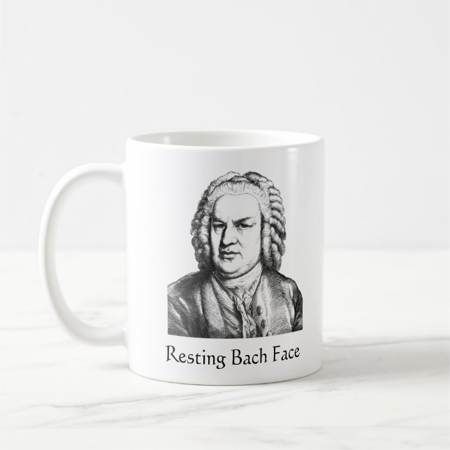 Taza De Café Resting Bach Face Classical Music Composer (Izquierda)