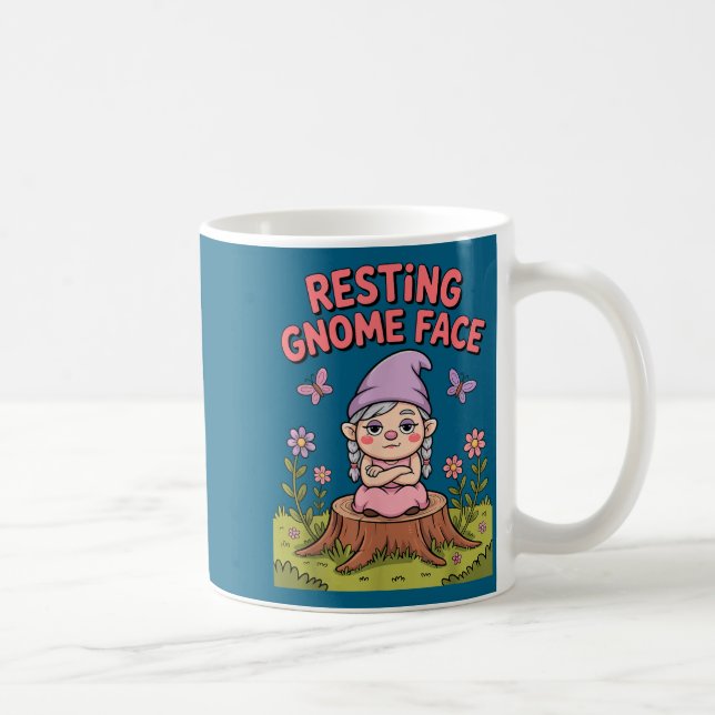Taza De Café Resting Gnome Face Cute Funny Christmas Kawaii Car (Derecha)