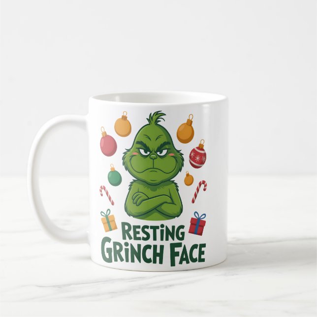 Taza De Café Resting Grinch Face (Izquierda)