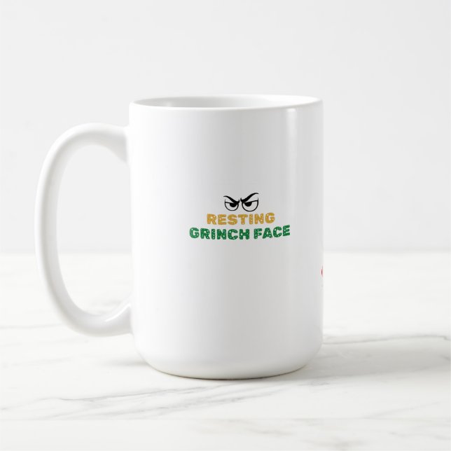 Taza De Café "Resting Grinch Face" Funny Christmas Coffee Mug - (Izquierda)