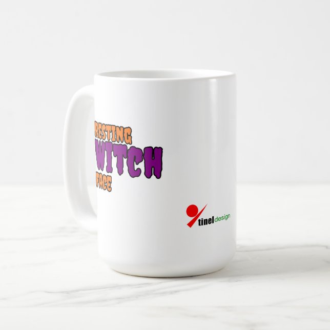Taza De Café Resting Witch Face - Funny Halloween Mascota (Anverso izquierdo)