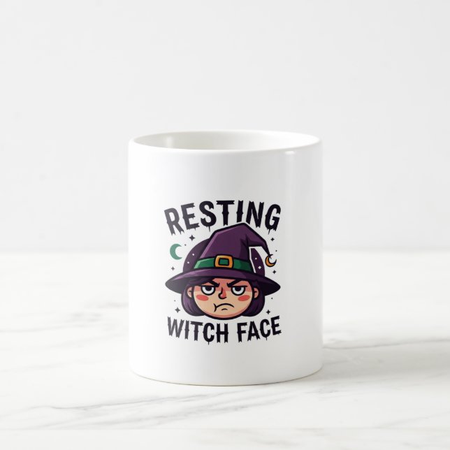 Taza De Café Resting Witch Face Funny Halloween Spooky (Centro)