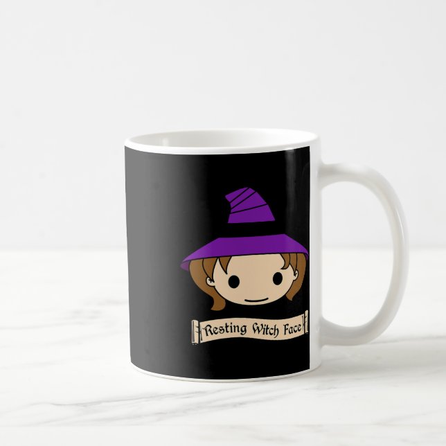 Taza De Café Resting Witch Face Halloween Costume (Derecha)