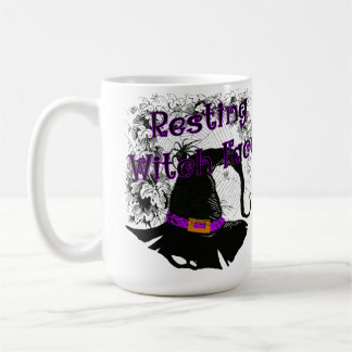 Taza De Café Resting Witch Face - Halloween Spider Web