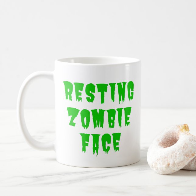Taza De Café Resting Zombie Face - Funny Halloween 2022 (Con donut)