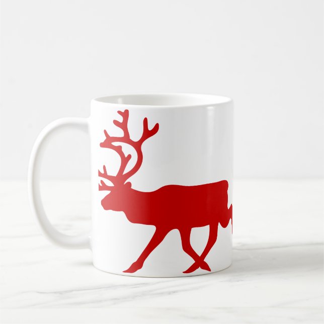 Taza De Café Resto Rojo / Silhouette Caribou (Izquierda)