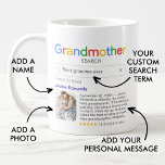 Taza De Café Resultados de búsqueda divertidos de la mejor abue<br><div class="desc">Esta dulce y juguetona taza de regalo es la manera perfecta de honrar a la mejor abuela de la historia. Diseñado para parecerse a un resultado de un motor de búsqueda, humorísticamente corona a tu abuela como la mejor del mundo, con cualquier término de búsqueda (la mejor abuela/nana/granny/meemaw/mawmaw/otro de la...</div>