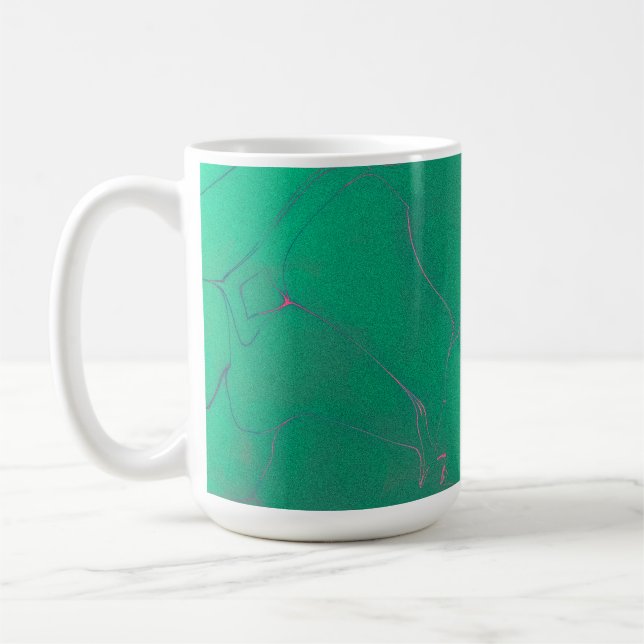 Taza De Café Resumen 15 Jade Green, Hot Pink, Blue Dust (Izquierda)