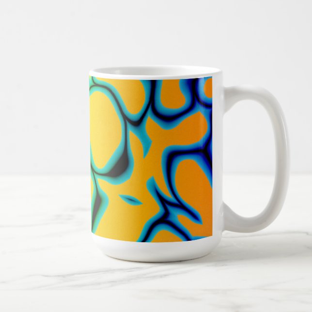 Taza De Café Resumen 2 azul, Naranja, amarillo y verde (Derecha)
