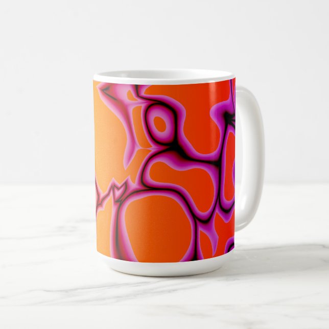 Taza De Café Resumen 4 Naranja, rojo, púrpura y negro (Anverso derecho)