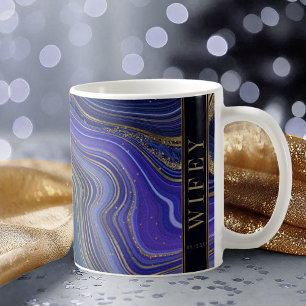 Taza De Café Resumen Agate Boda Wifey Midnight ID827