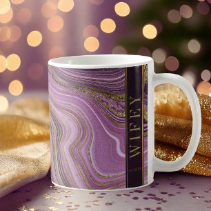 Taza De Café Resumen Agate Boda Wifey Midnight ID827 Café