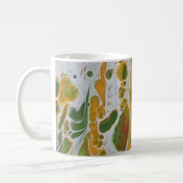 Taza De Café Resumen amarillo, cobre y verde (Izquierda)