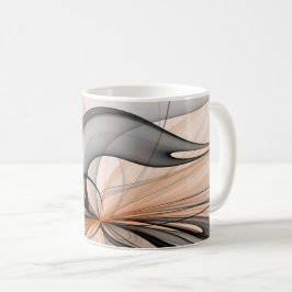 Taza De Café Resumen Antracita Grey Siena Arte Fractal Moderno