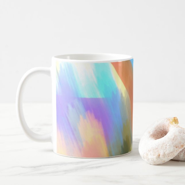 Taza De Café Resumen Art Brushstrokes Café Mug (Con donut)