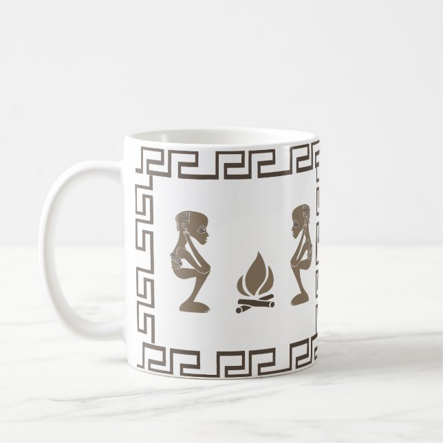 Taza De Café Resumen arte de la escena ritual tribal africana (Izquierda)