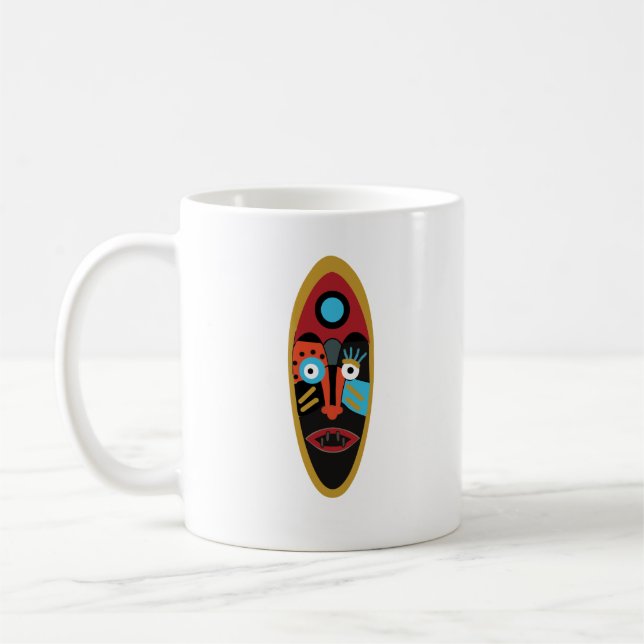 Taza De Café Resumen arte facial de tatuajes modernos (Izquierda)