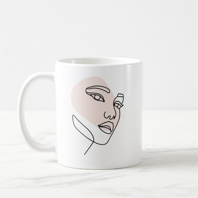Taza De Café Resumen arte mínimo femenino de una sola línea (Izquierda)