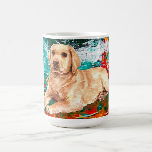 Taza De Café Resumen artístico del perro de Labrador (Centro)