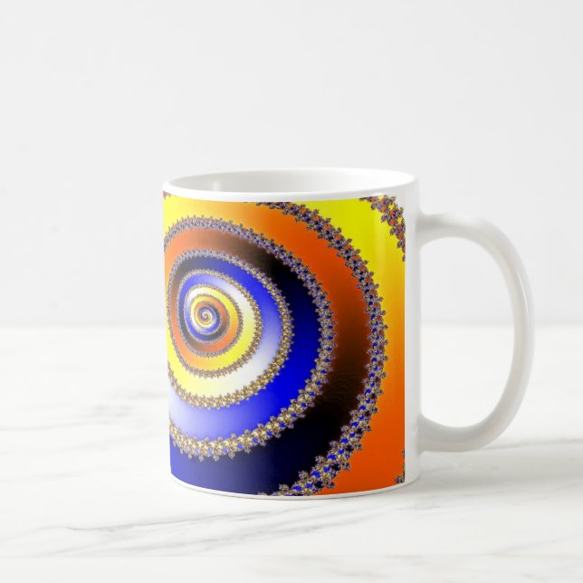 Taza De Café Resumen ARTs - amarillo espiral (Derecha)