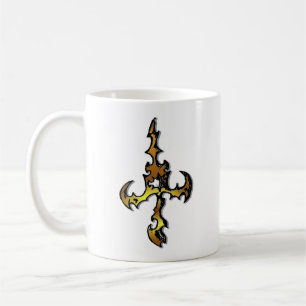 Taza De Café Resumen Ax Tatuaje Tribal Diseño - Oro