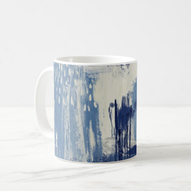 Taza De Café Resumen azul e marfil (Anverso izquierdo)