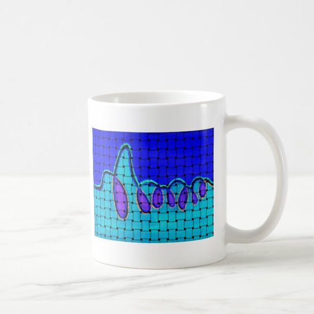 Taza De Café Resumen azul francés con textura trenzada (Derecha)