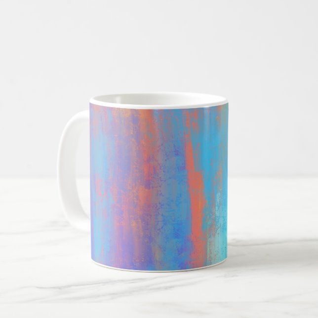 Taza De Café Resumen Azul y Naranja (Anverso izquierdo)