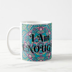 Taza De Café Resumen Boho Mandala Soy Suficiente Afirmación