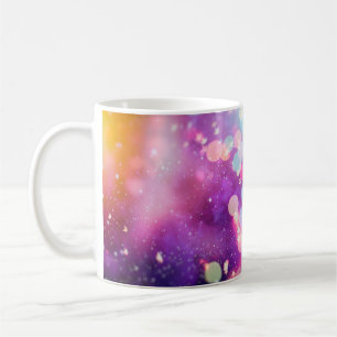 Taza De Café Resumen borroso de shi brillo azul y plateado