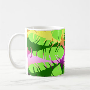 TAZA DE CAFÉ RESUMEN BOTÁNICO HOJAS DE PLÁTANO
