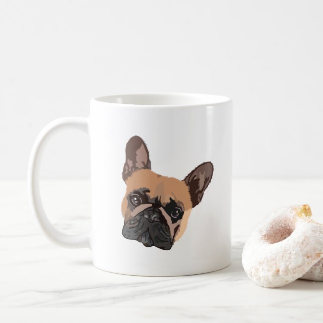 Taza De Café Resumen Bulldog francés Café Mug (Con donut)