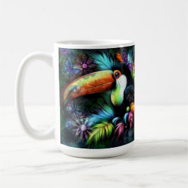 Taza De Café Resumen caprichoso Naranja Verde azulado de Toucan