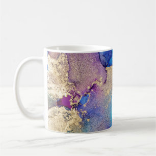 Taza De Café Resumen Colorido: Pintura de aceite texturado.