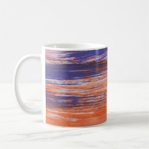 Taza De Café Resumen de acuarela: mezcla azul Naranja