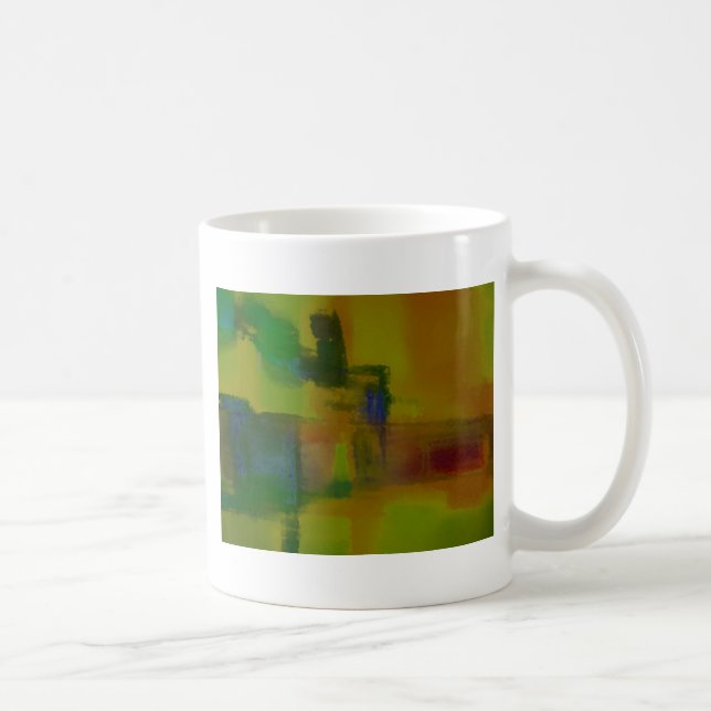 Taza De Café Resumen de amarillo verde moderno (Derecha)