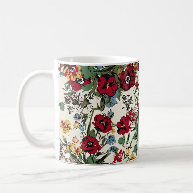 Taza De Café Resumen de arreglos de flores sólidas, en todo el  (Izquierda)