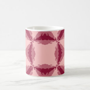Taza De Café Resumen de Art Deco Pink Floral Swirl Retro