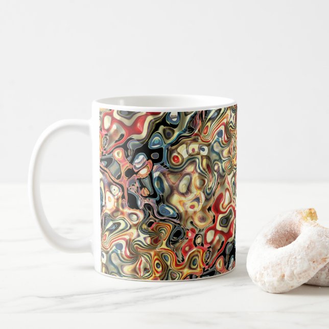 Taza De Café Resumen de arte café Mug (Con donut)