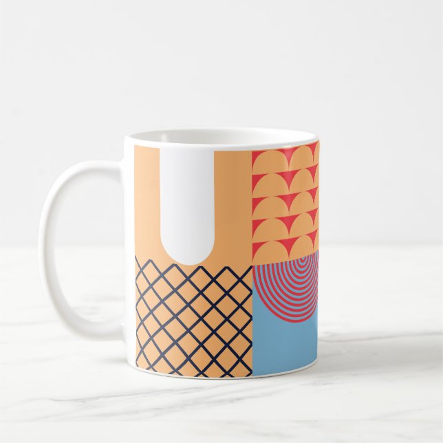 Taza De Café Resumen de arte cuadrado: diseño geométrico. (Izquierda)