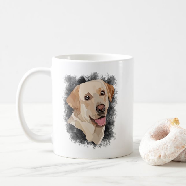 Taza De Café Resumen de arte de labrador (Con donut)