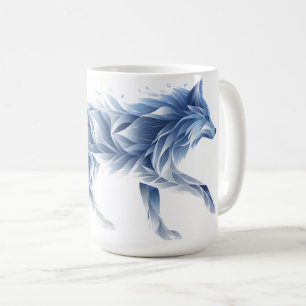 Taza De Café Resumen de arte de lobo: Ilustracion de animales g
