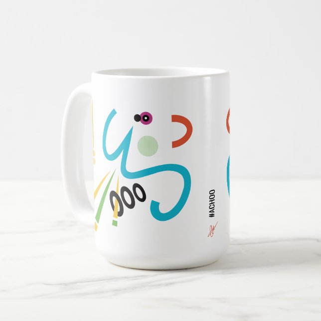 Taza De Café Resumen de arte moderno Retro Mug (Anverso izquierdo)